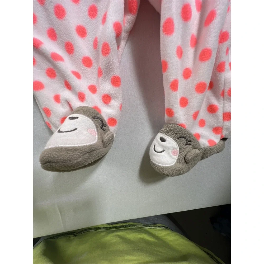 Carters Baby Girl Footed Pajamas Lot 6 Fleece Cotton Sleep Play 3M-6M